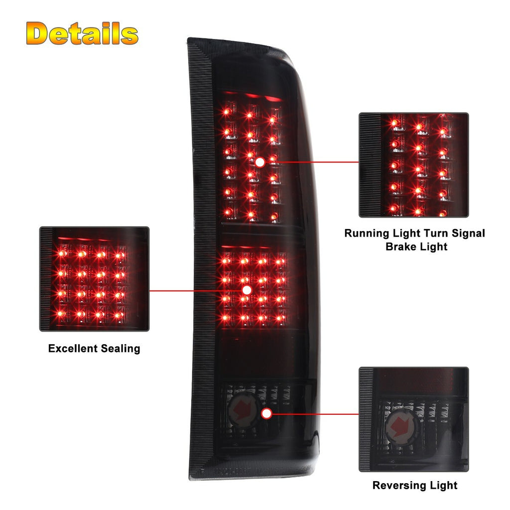 For 2007-2013 Chevy Silverado 1500 2500HD LED Tail Lights Brake Lamp Black Smoke