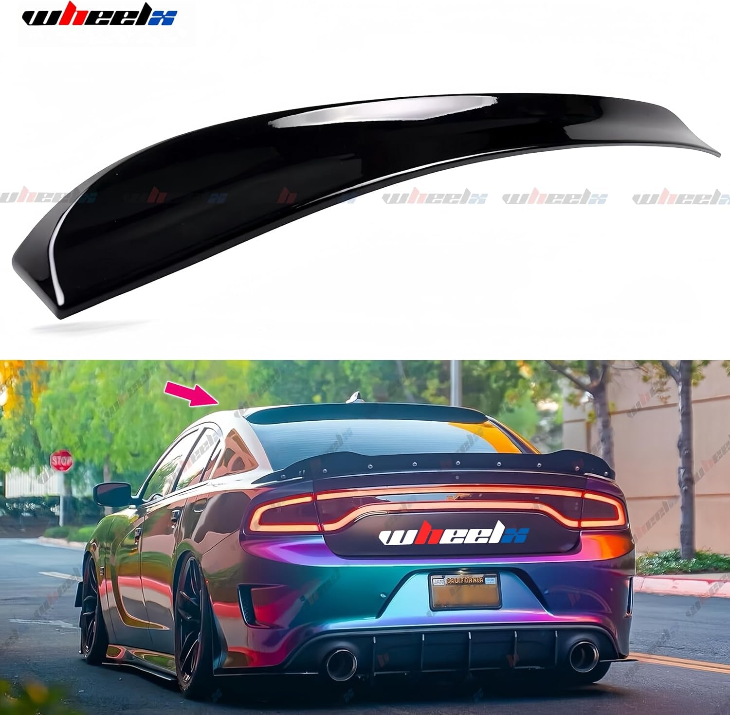 Rear Window Rooftop Spoiler Compatible with 2015-2023 Dodge Charger All Model, Duckbill Style Wing Fits for 15-23 GT Pursuit R/T SRT SRT8 SXT Scat Pack SE Enforcer Daytona (Glossy Black)