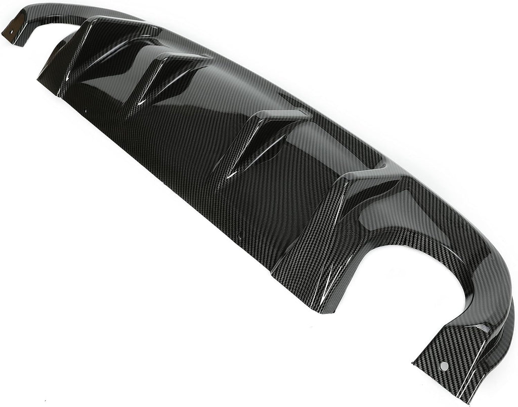 Rear Diffuser Compatible with 2014-2017 Infiniti Q50 Bumper Lip Spoiler Splitter Carbon Fiber Color Plastic