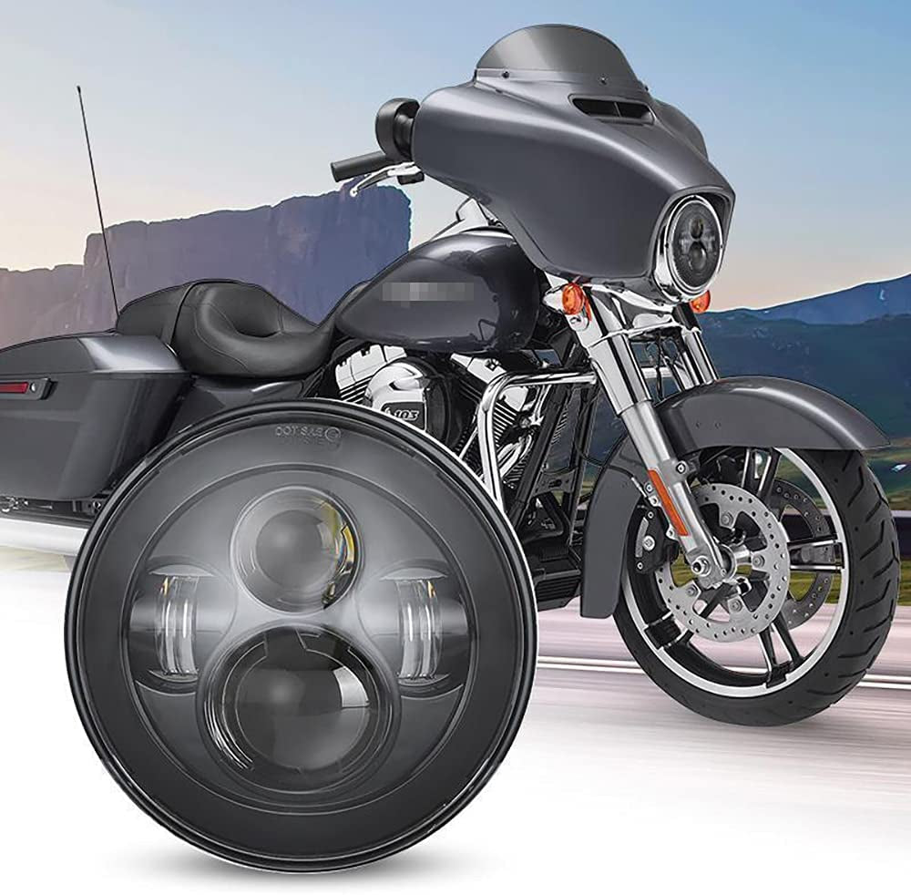 SUNPIE 7" LED Headlights Black for H Arley Motorcycles DAYMAKER LED LIGHT BULB