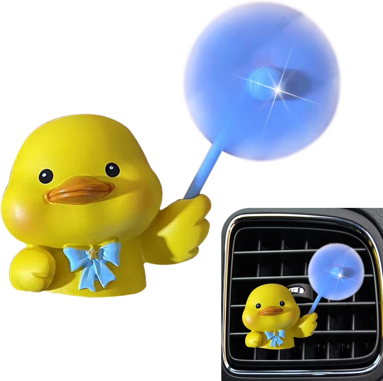 Cute Yellow Duck Air Vent Clips - Fun Car Air Fresheners & Decor