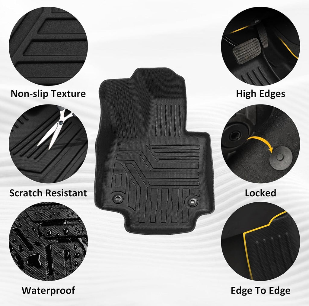 Falafa Floor Mats for Toyo-Ta RAV4 2019-2024 2025(Include Hybrid), TPE All Weath