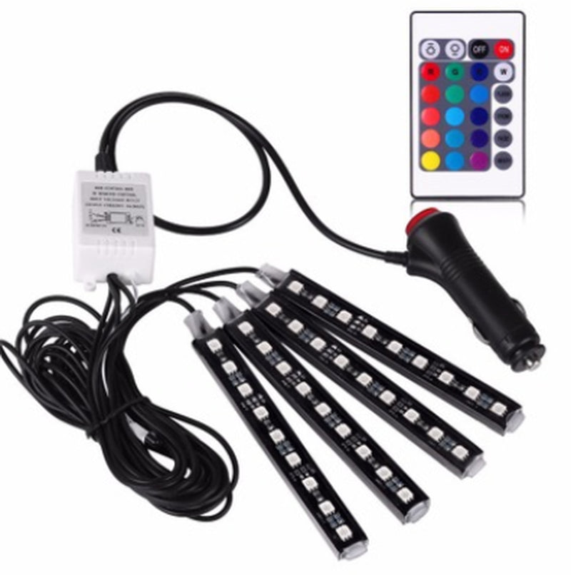 Automotive Atmosphere One to Four Lights Remote 4X9 LED Atmosphere Lamp Indoor Foot Lamp