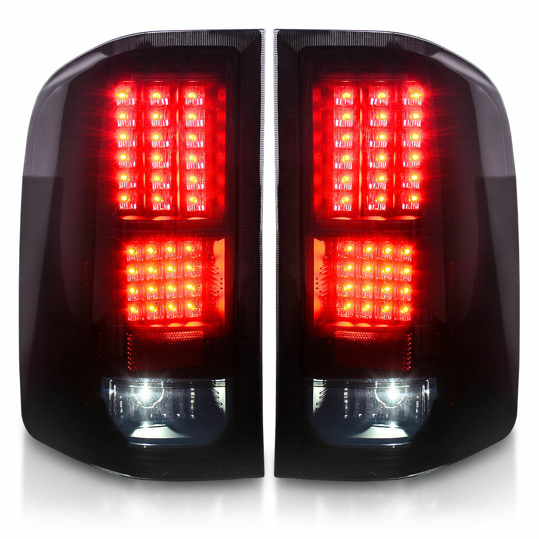 For 2007-2013 Chevy Silverado 1500 2500HD LED Tail Lights Brake Lamp Black Smoke