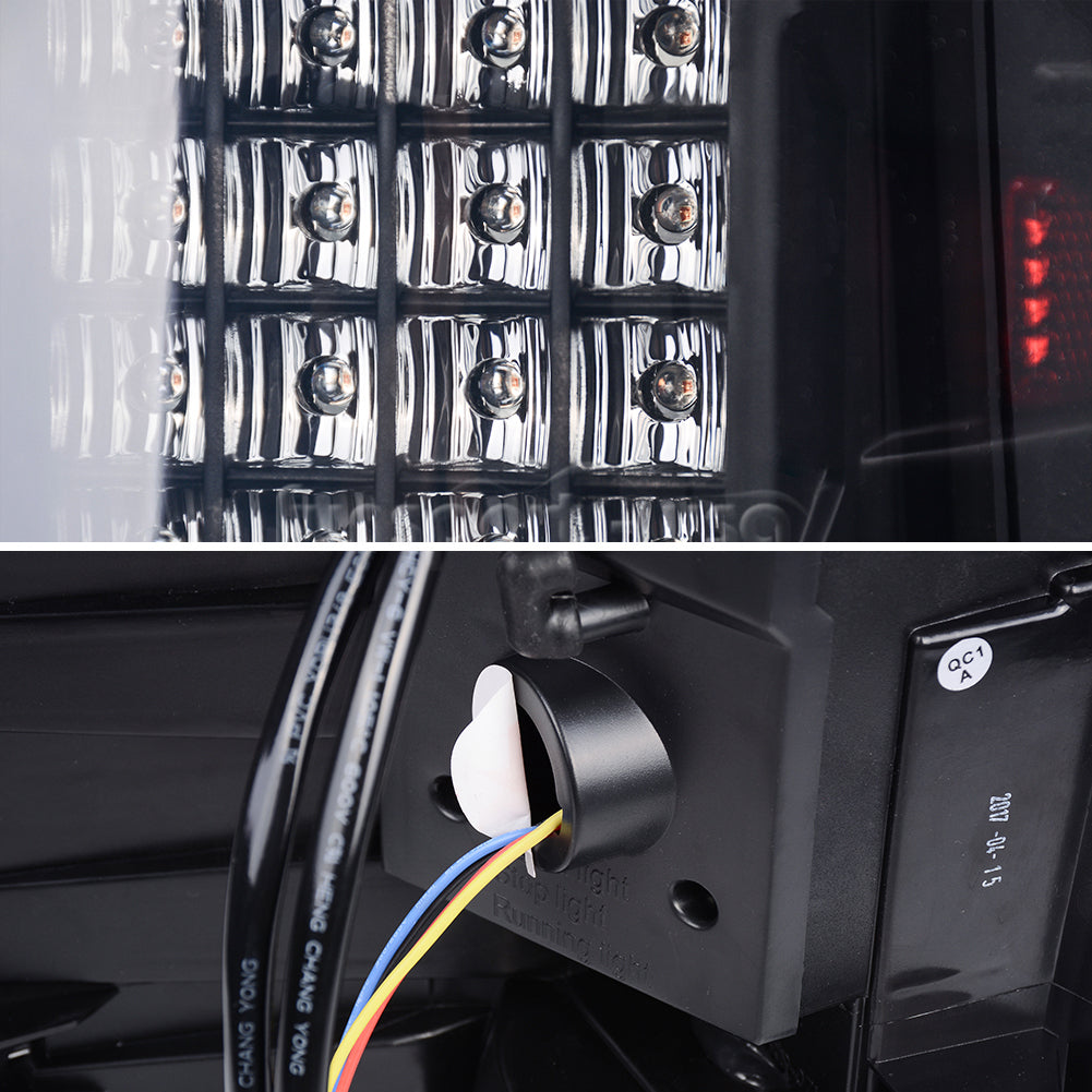 For 2007-2013 Chevy Silverado 1500 2500HD LED Tail Lights Brake Lamp Black Smoke