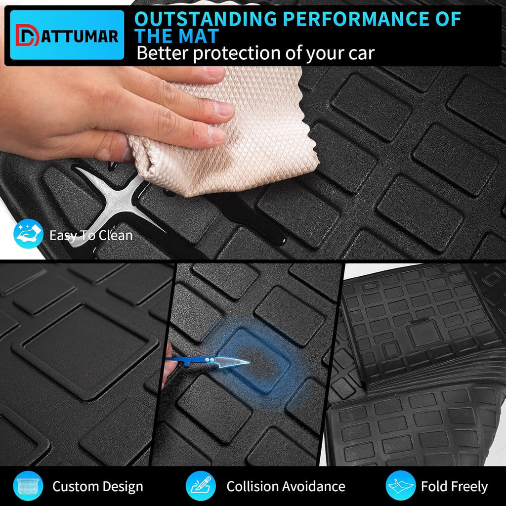 Floor Mats Compatible with 2020-2026 Ford Explorer 6-Seater Cargo Liner All Weather Trunk Mat Cargo Mat Trunk Liner 2025 Explorer Accessories (Upgrade Trunk Mat with Backrest Mat+Floor Mats)