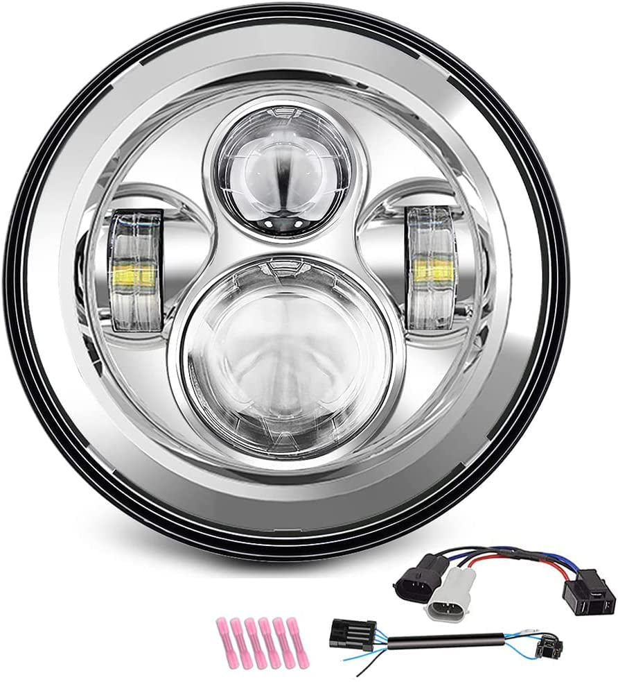 SUNPIE 7" LED Headlights Black for H Arley Motorcycles DAYMAKER LED LIGHT BULB
