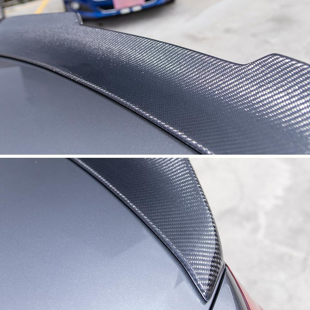 Real Carbon Fiber Trunk Spoiler Compatible with 2007-2014 Infiniti G35, G37, G25, Q40 4-Door Sedan Rear Spoiler (H Style) High Kick
