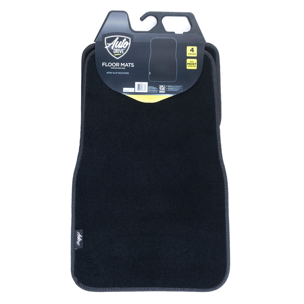 (2 Pack)  4 Piece Medium Pile Carpet Floor Mat Set Black, 78920WDI