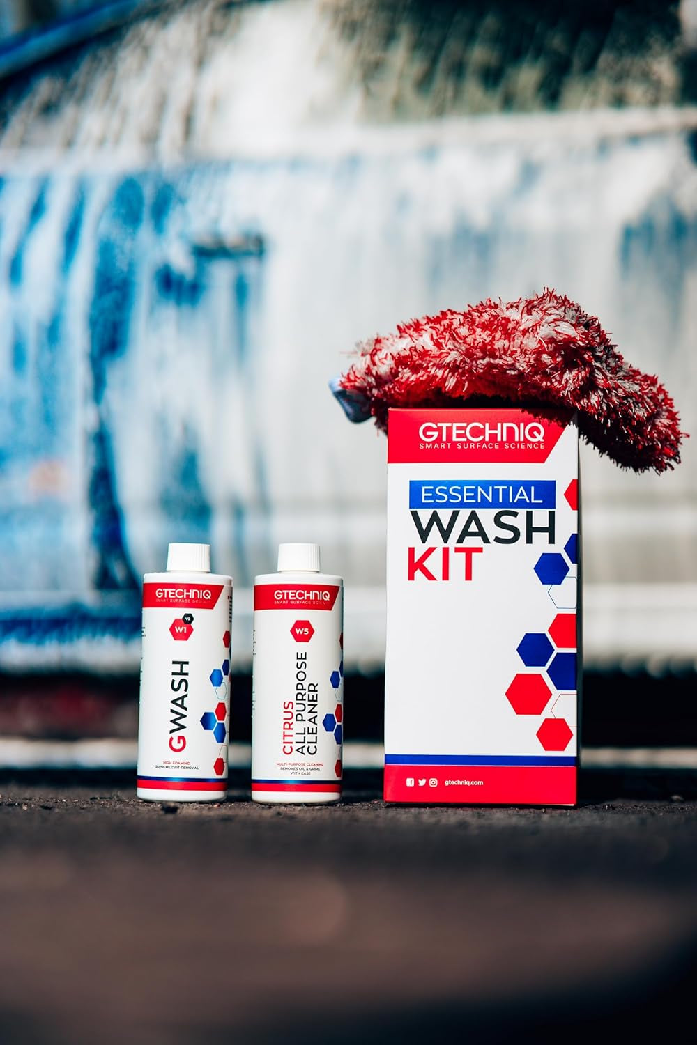 Essential Car Wash Kit, 4-Piece | Includes Car Shampoo, All-Purpose Cleaner, Microfiber Wash Mitt and Microfiber Towel, Cleans Stubborn Dirt and Grime, Gentle on Coatings and Waxes