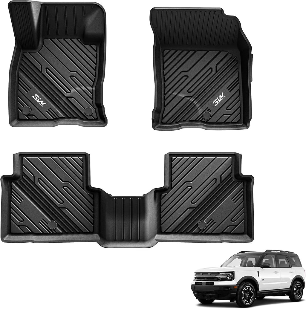 Floor Mats Fit for Ford Bronco Sport 2021-2025 2026 All Weather TPE Car Accessories Custom Fit Full Set Ford Bronco Sport Car Mats (Not for Bronco & Rubberized Floor & Outer Banks)