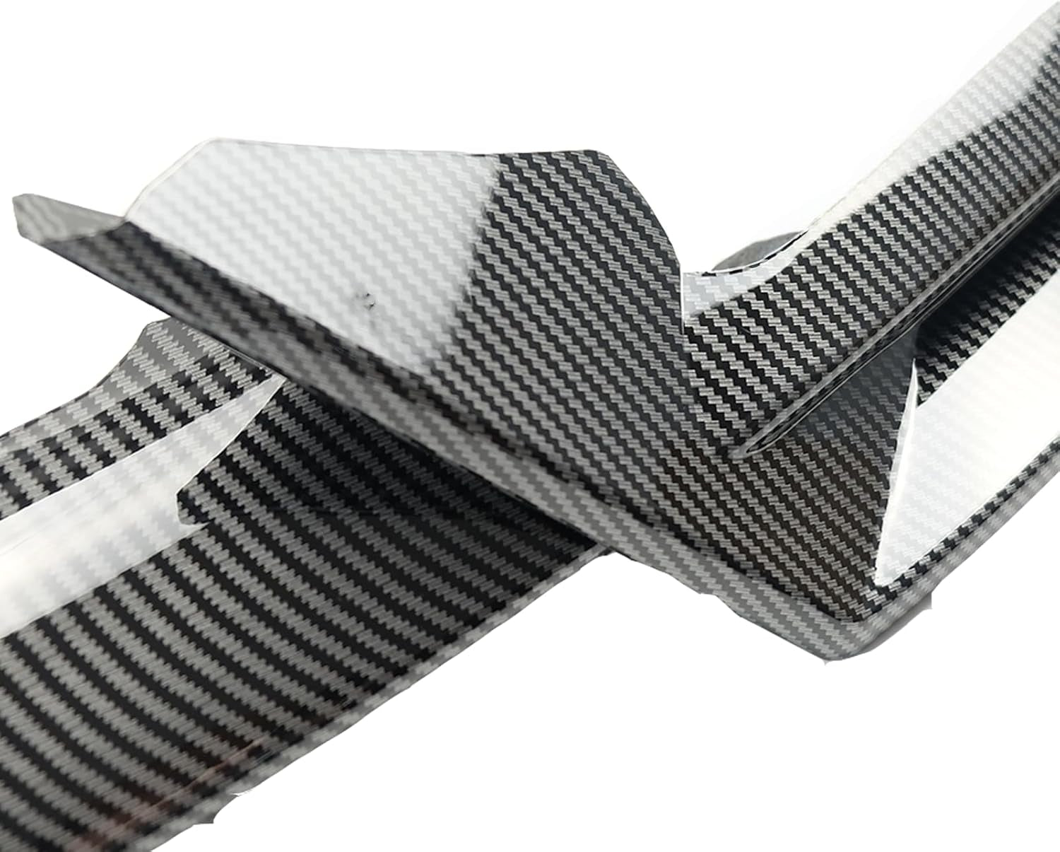 Front Lip 3Pcs Compatible with for Tesla Model 3 2017-2023 V Style Front Bumper Lip Splitter Spoiler (Carbon Fiber Print)