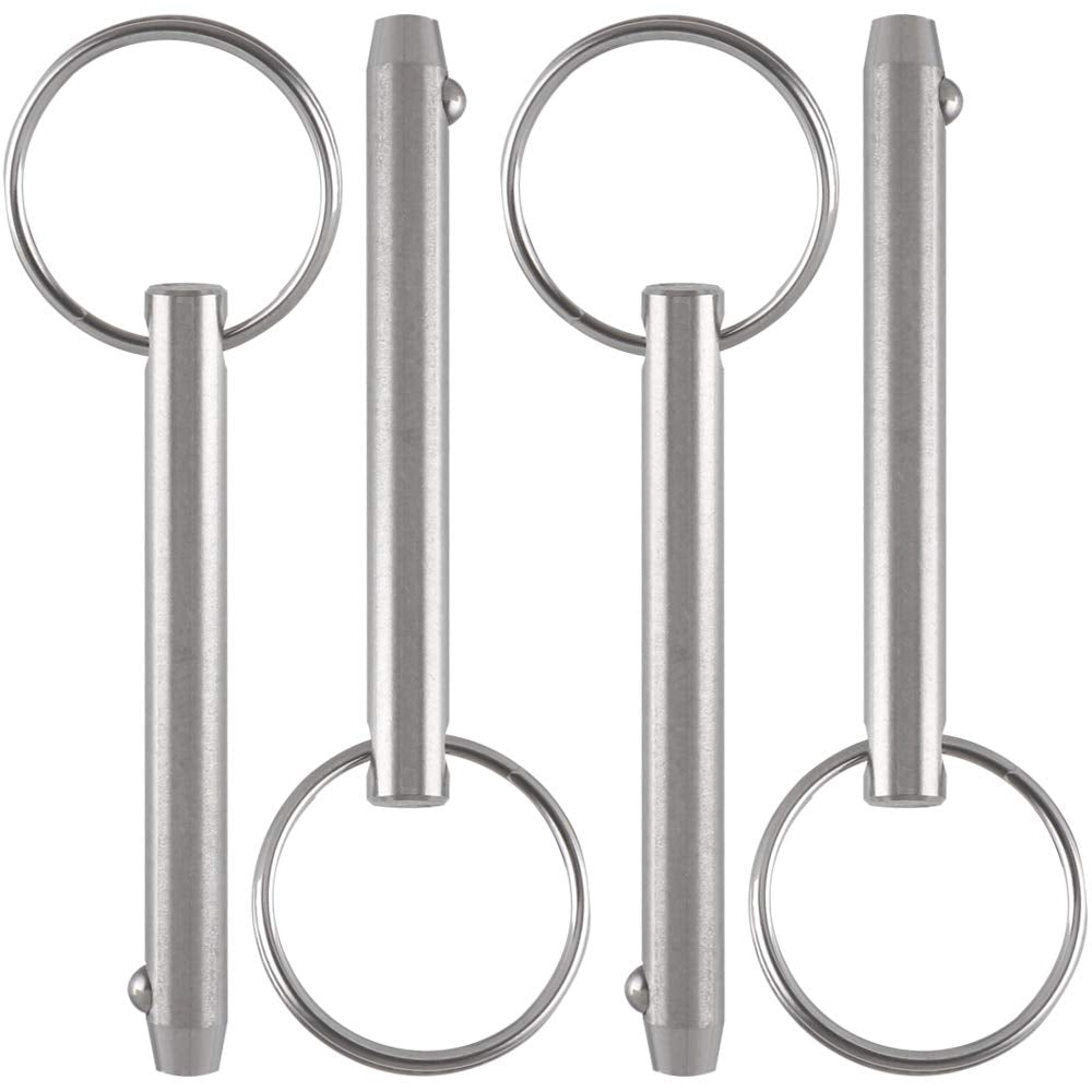 4 Pack Quick Release Pins, Diameter 5/16"(8Mm), Usable Length: 2-1/4"(57Mm), Full 316 Stainless Steel, Bimini Top Pin, Marine Hardware, All Parts Are Made of 316 Stainless Steel