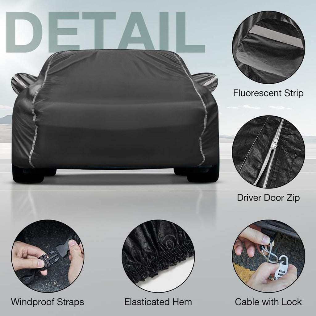Fluorescent Strip Design Waterproof Car Cover Compatible for Jeep Gladiator 2...