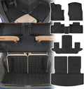 Floor Mats Compatible with 2020-2026 Ford Explorer 6-Seater Cargo Liner All Weather Trunk Mat Cargo Mat Trunk Liner 2025 Explorer Accessories (Upgrade Trunk Mat with Backrest Mat+Floor Mats)