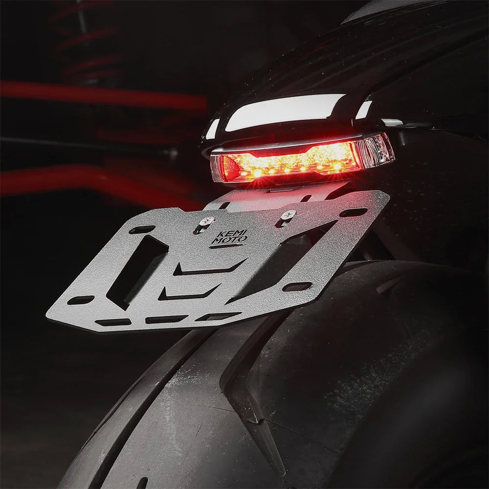 Motorcycle License Plate Holder Bracket with LED Signal Light for Sportster S 1250 2021-2025 Rear License Plate Frame Fender Kit