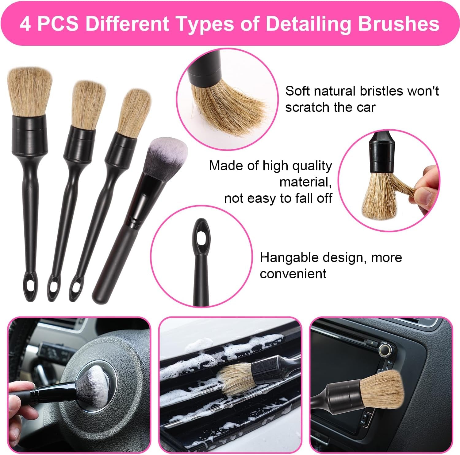Car Cleaning Detailing Kit Interior Cleaner and Car Washing Kit