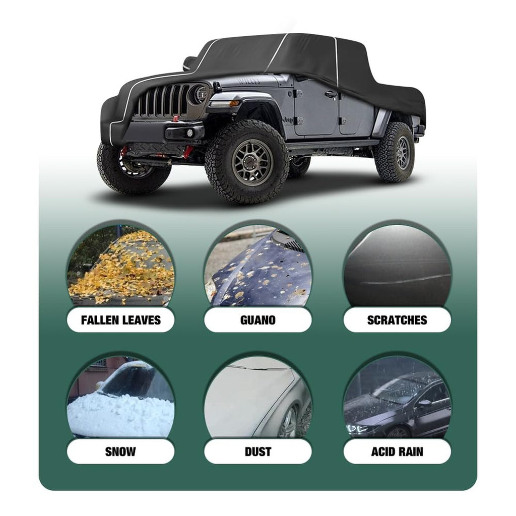 Fluorescent Strip Design Waterproof Car Cover Compatible for Jeep Gladiator 2...