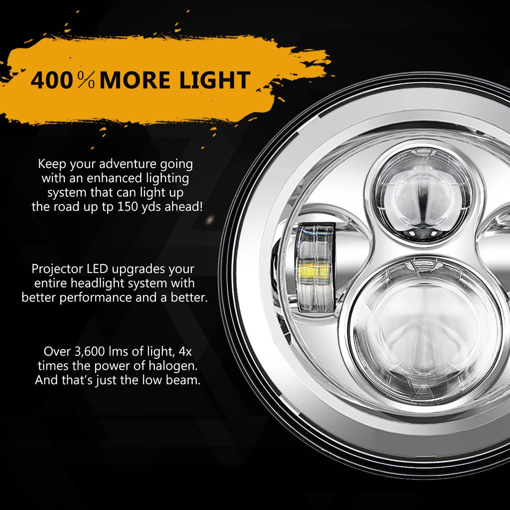 SUNPIE 7" LED Headlights Black for H Arley Motorcycles DAYMAKER LED LIGHT BULB