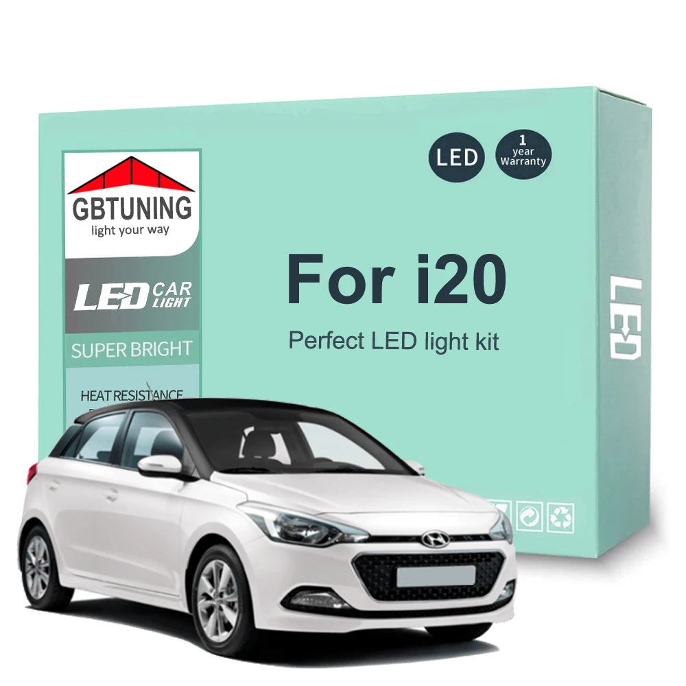 LED Interior Light Bulb Kit for Hyundai I20 MK1 MK2 MK3 N Line 2008-2019 2020 2021 2022 2023 Car Accessories Canbus Indoor Lamp