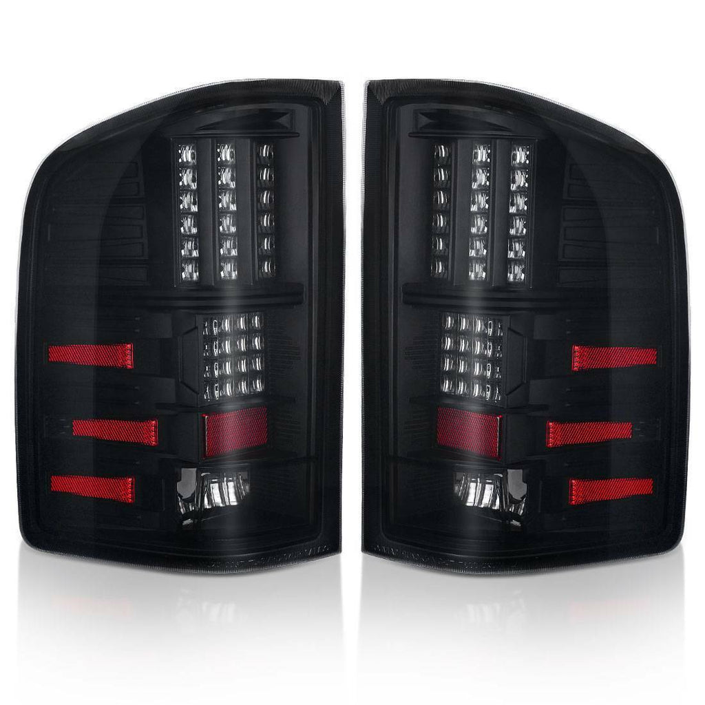 For 2007-2013 Chevy Silverado 1500 2500HD LED Tail Lights Brake Lamp Black Smoke
