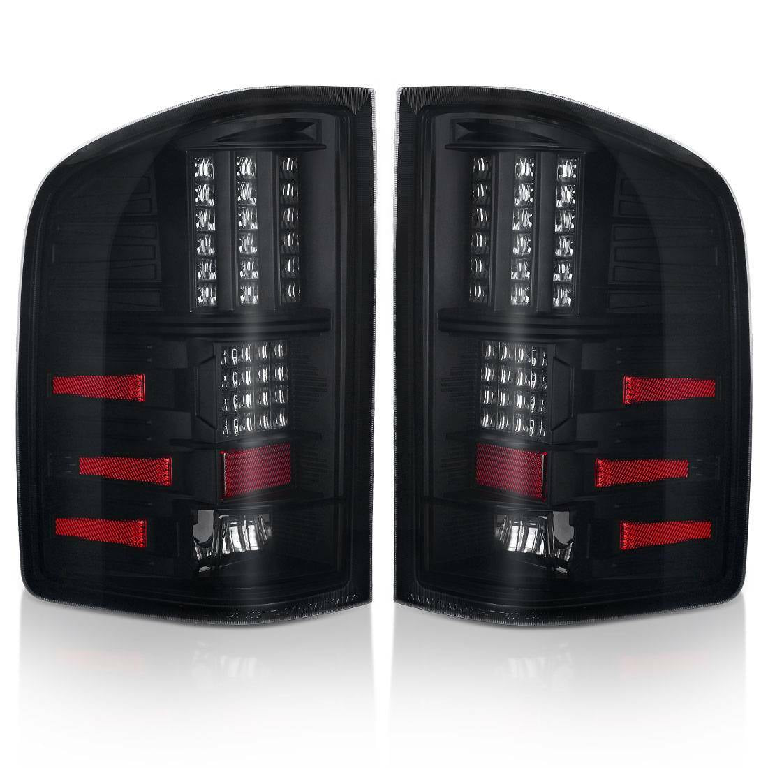 For 2007-2013 Chevy Silverado 1500 2500HD LED Tail Lights Brake Lamp Black Smoke