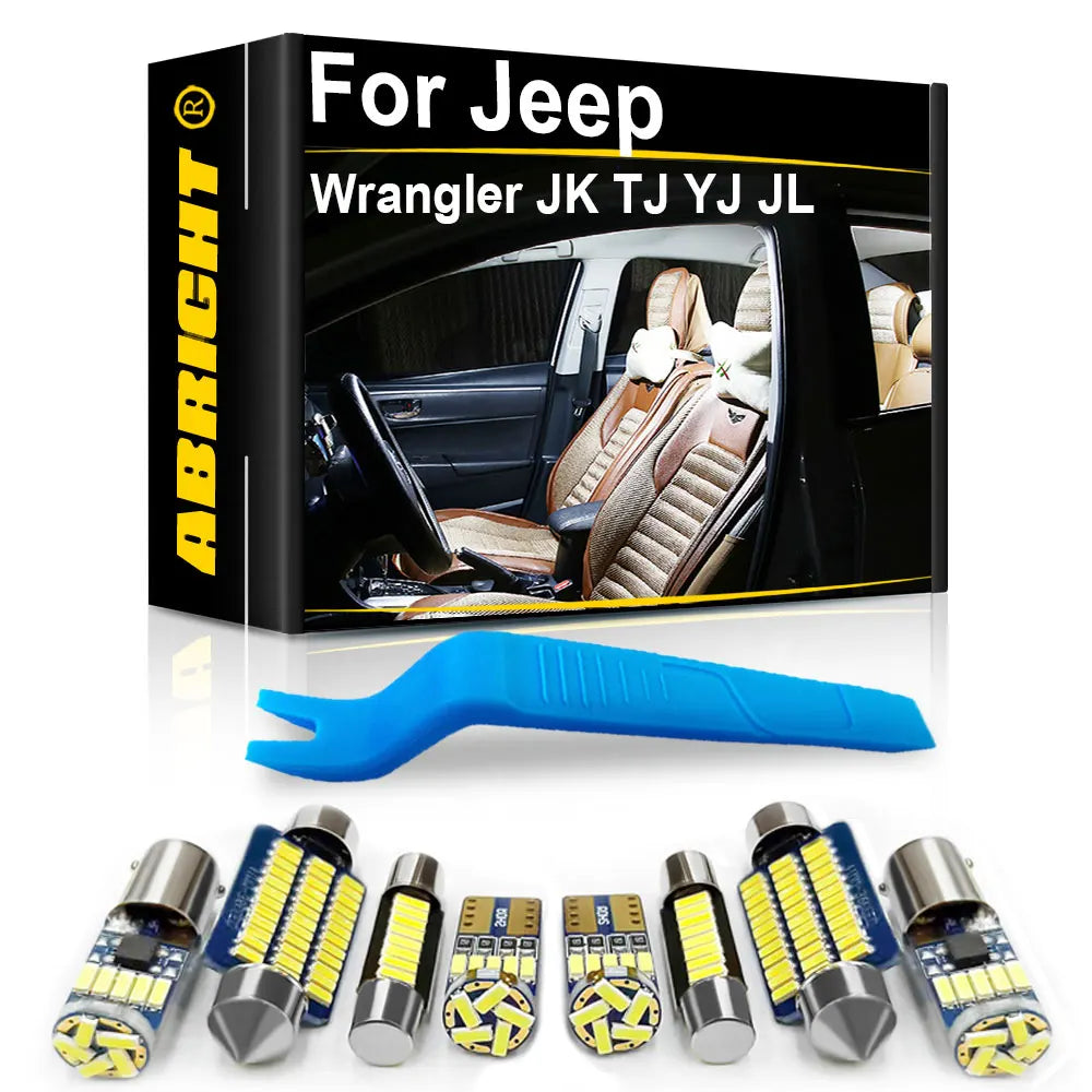 Car LED Interior Light Canbus for Jeep Wrangler JK TJ YJ JL 1990 1994 1998 2005 2006 2007 2008 2013 2019 Accessories Indoor Lamp