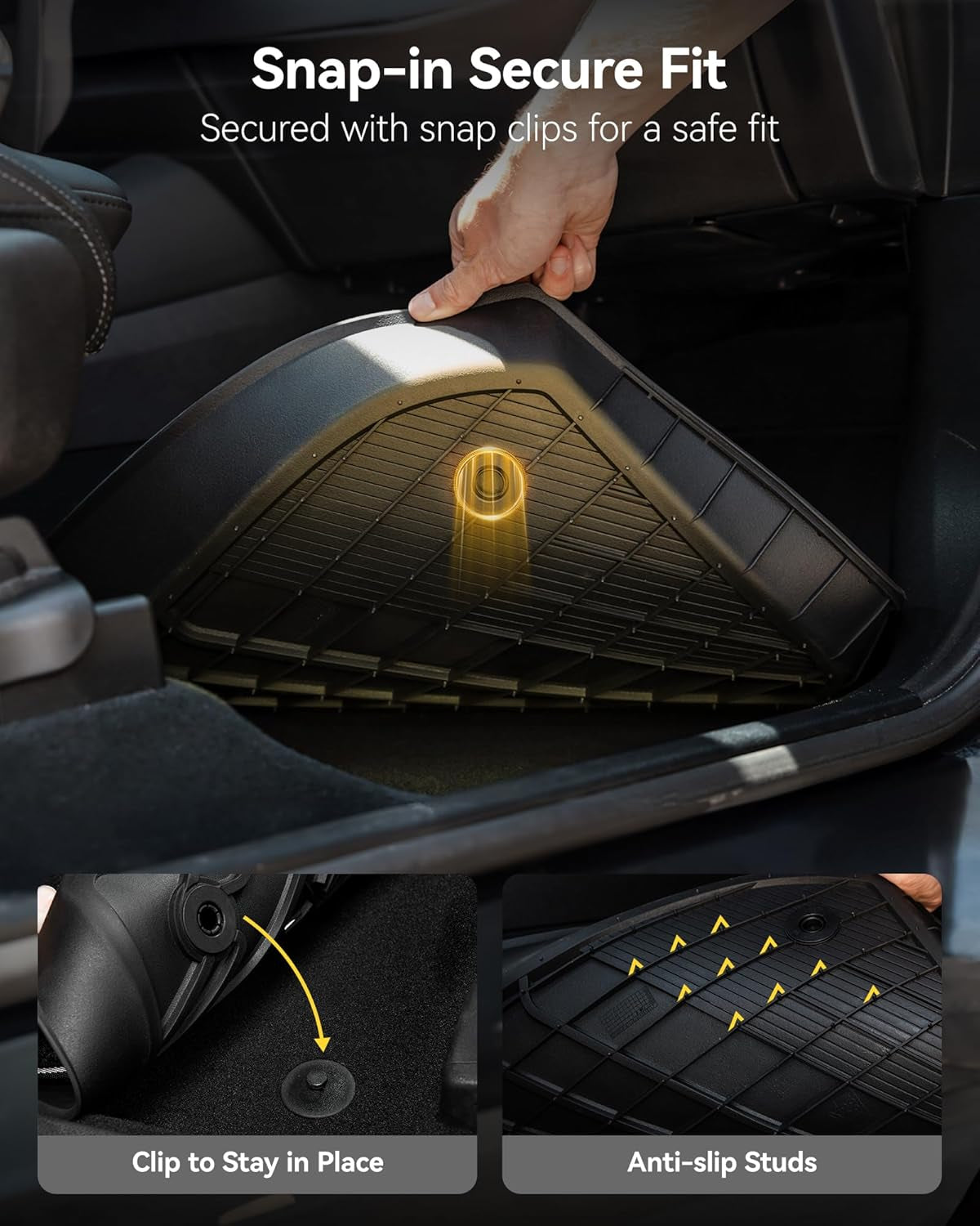 Floor Mats Fit for Ford Bronco Sport 2021-2025 2026 All Weather TPE Car Accessories Custom Fit Full Set Ford Bronco Sport Car Mats (Not for Bronco & Rubberized Floor & Outer Banks)
