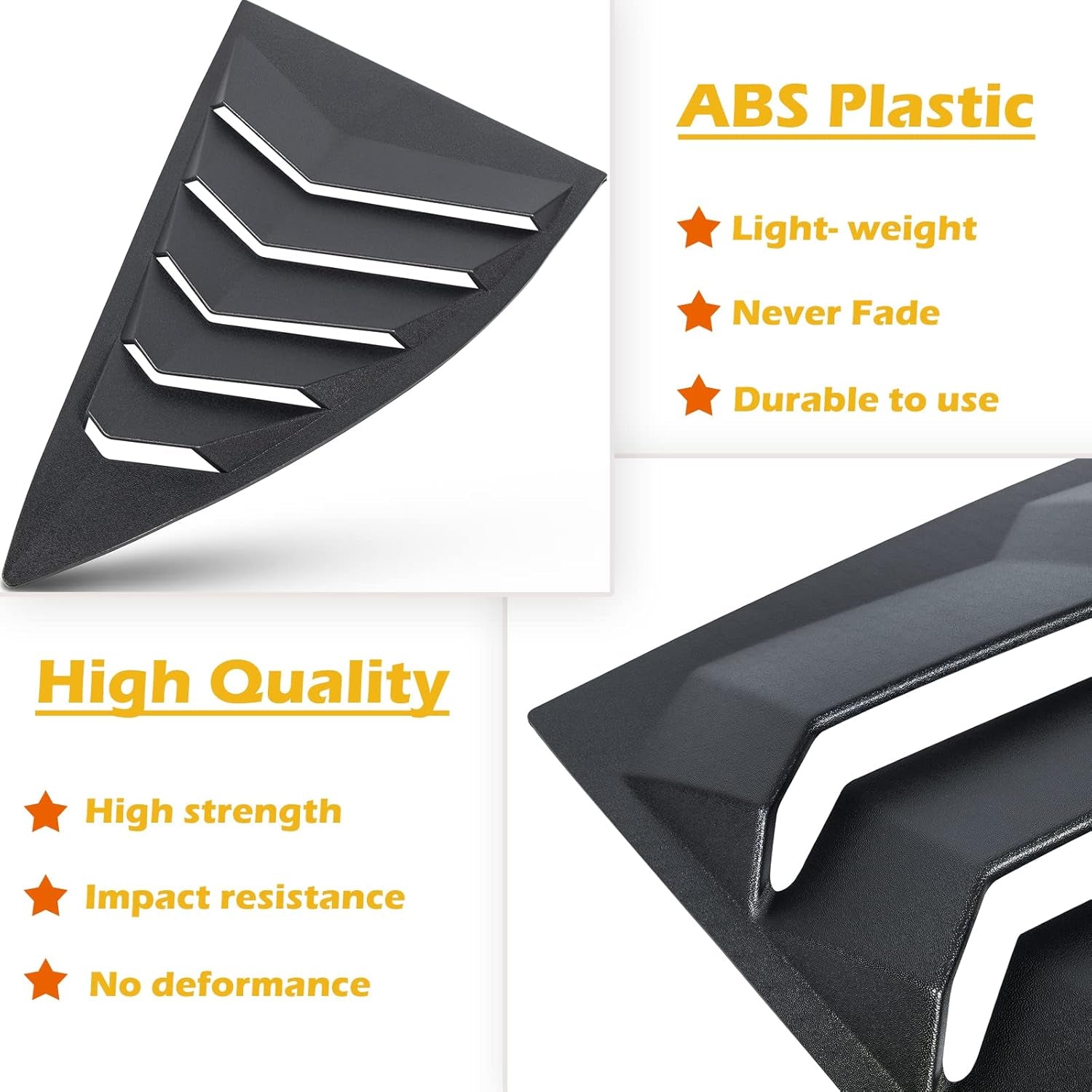 Rear and Side Window Louver Fits for Chevrolet Chevy Camaro LS LT SS 2010 2011 2012 2013 2014 2015 Matte Black Windshield Scoop Louvers Sun Shade Cover in GT Lambo Style,Camaro Accessories
