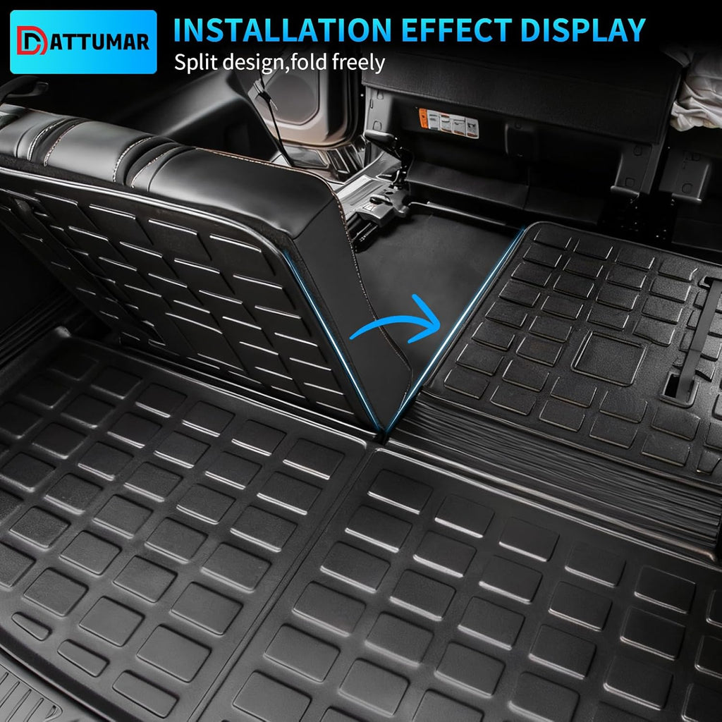 Floor Mats Compatible with 2020-2026 Ford Explorer 6-Seater Cargo Liner All Weather Trunk Mat Cargo Mat Trunk Liner 2025 Explorer Accessories (Upgrade Trunk Mat with Backrest Mat+Floor Mats)