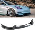 Front Lip 3Pcs Compatible with for Tesla Model 3 2017-2023 V Style Front Bumper Lip Splitter Spoiler (Carbon Fiber Print)
