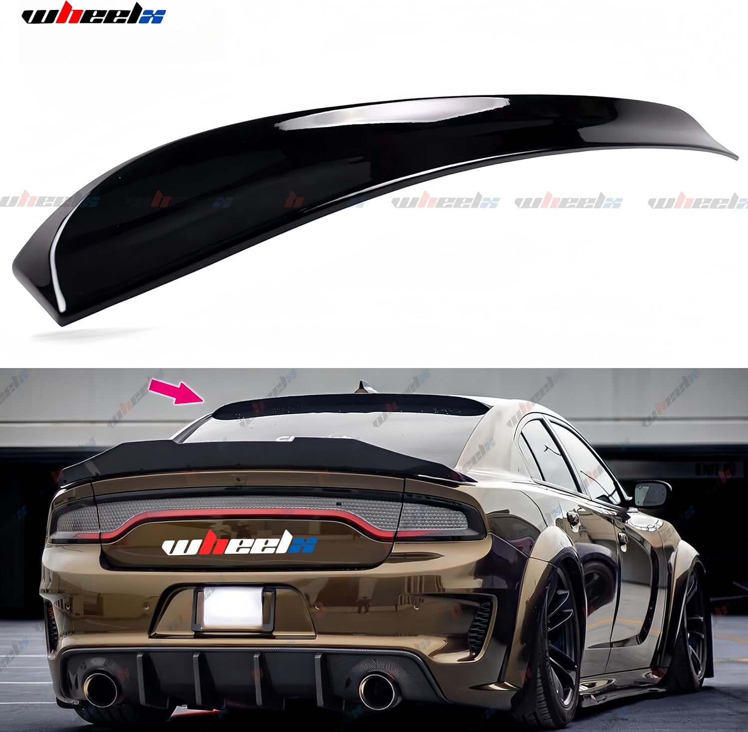 Rear Window Rooftop Spoiler Compatible with 2015-2023 Dodge Charger All Model, Duckbill Style Wing Fits for 15-23 GT Pursuit R/T SRT SRT8 SXT Scat Pack SE Enforcer Daytona (Glossy Black)