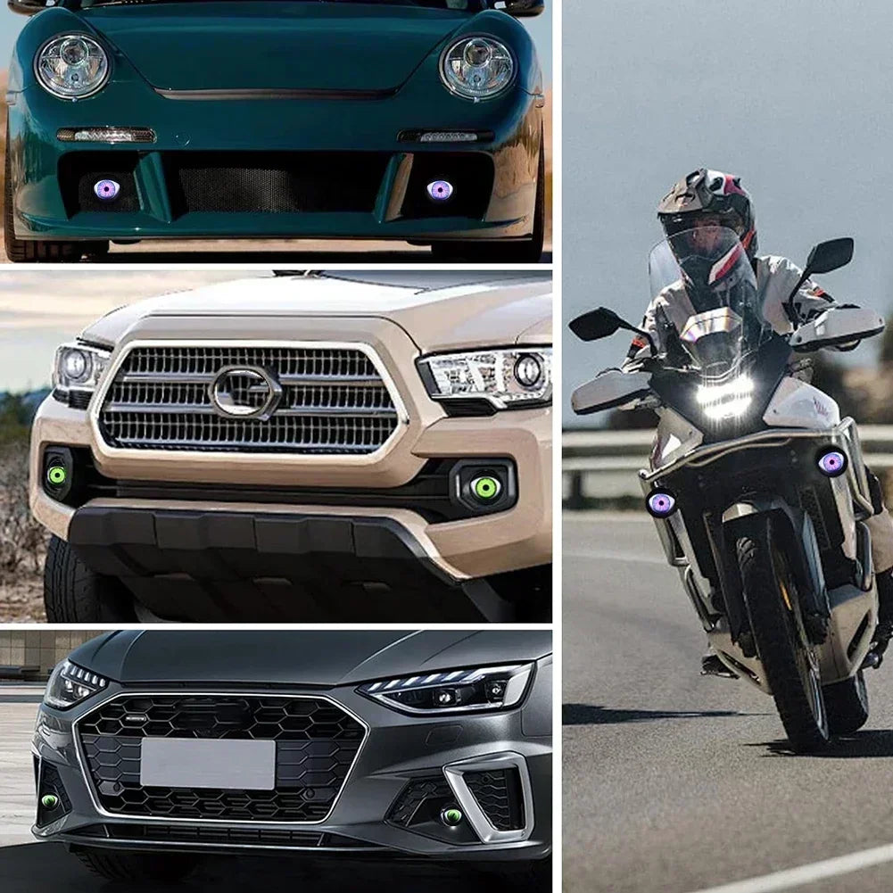 Cool Decoration Dynamic LED Car Headlights Devil Eye LED Car Light Headlight Assembly Modified Eagle Eye Light Cars Accessory