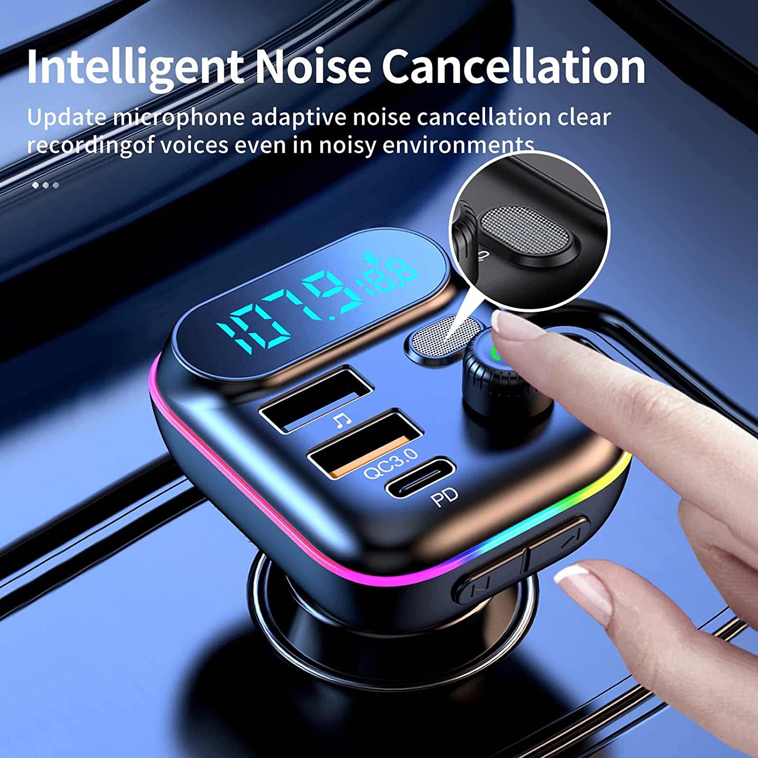 Transmisor De Audio FM Para Auto Bluetooth 5.0 USB Receptor Radio for Carro
