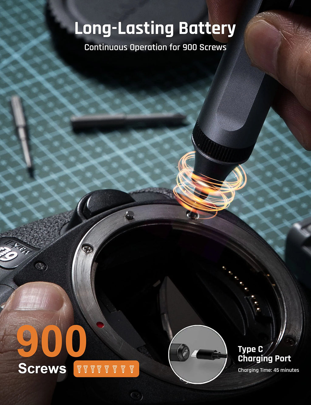 52 in 1 Electric Precision Screwdriver Kit with 48 Magnetic Drill Bits LED Cordless Repair Tool for Camera PC Iphone Watch