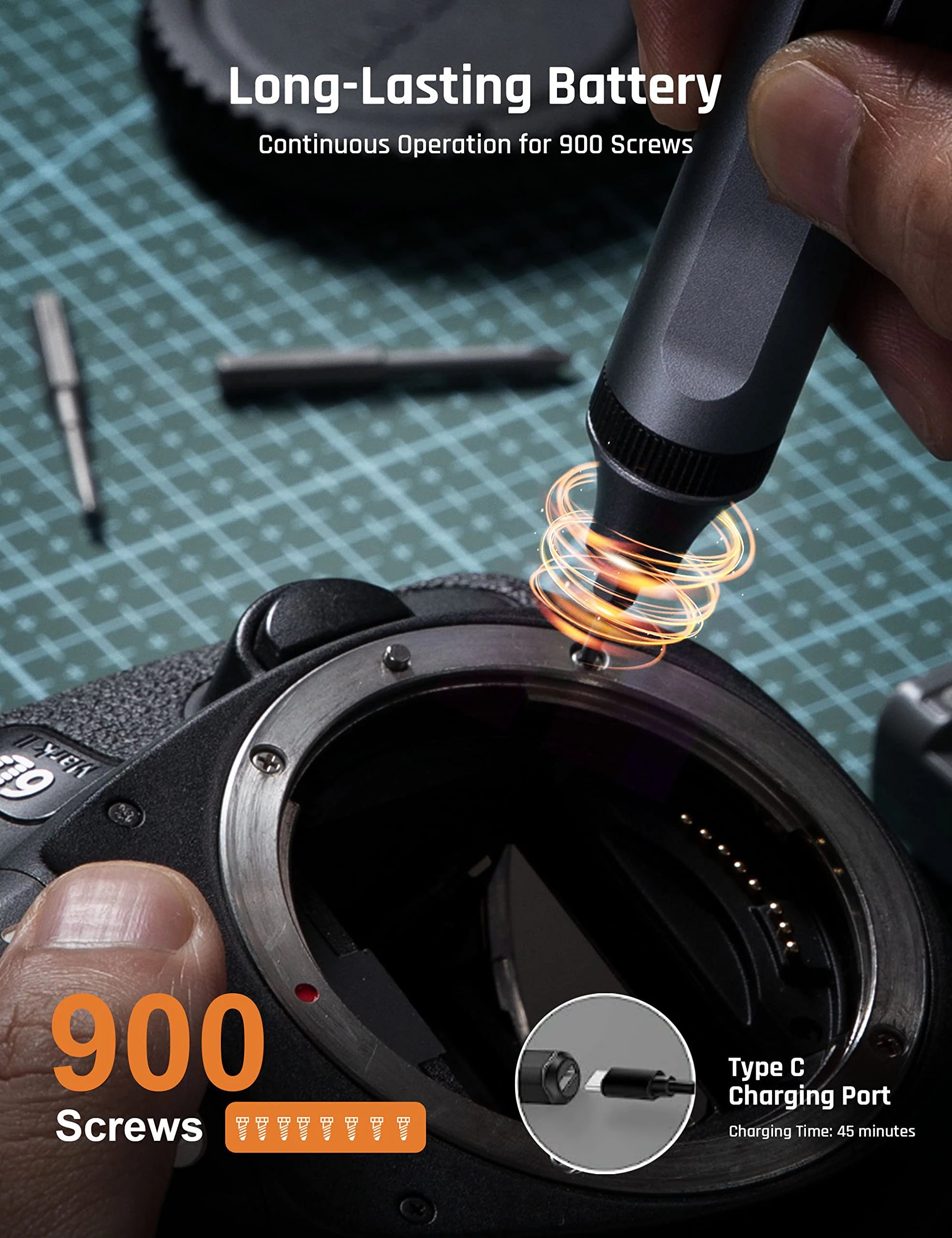 52 in 1 Electric Precision Screwdriver Kit with 48 Magnetic Drill Bits LED Cordless Repair Tool for Camera PC Iphone Watch
