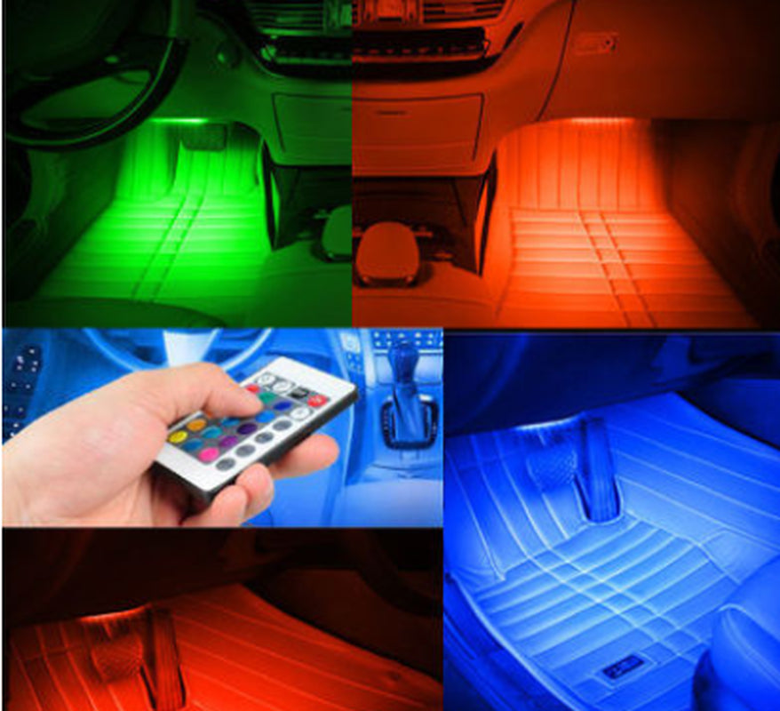 Automotive Atmosphere One to Four Lights Remote 4X9 LED Atmosphere Lamp Indoor Foot Lamp