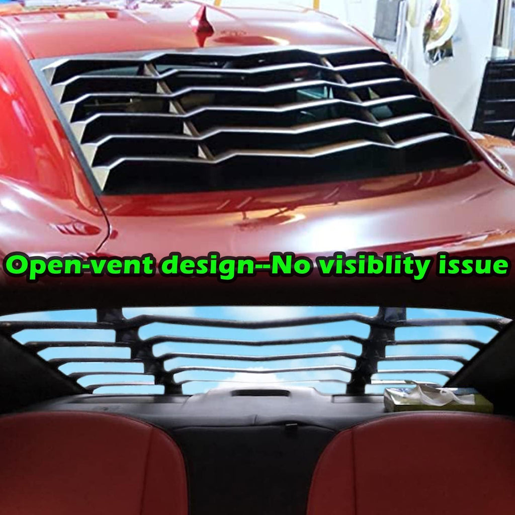 Rear and Side Window Louver Fits for Chevrolet Chevy Camaro LS LT SS 2010 2011 2012 2013 2014 2015 Matte Black Windshield Scoop Louvers Sun Shade Cover in GT Lambo Style,Camaro Accessories