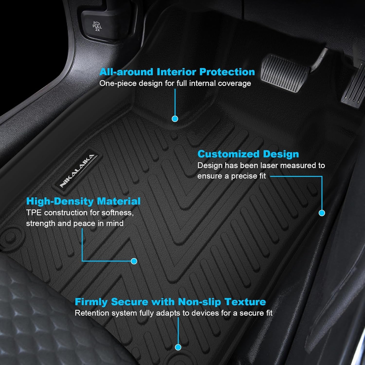 Floor Mats for 2026 2025 2024 2023 Honda Accord (Include Hybrid) All Weather Protection TPE Rubber Floor Liners for Honda Accord 2024 Hybrid Accessories, Odorless Anti-Slip, 1St & 2Nd Row, Black