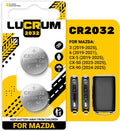 Key Fob Battery Replacement for Mazda (2019-2025) 3 6 CX-5 CX-50 CX-70 CX-9 CX-90 CX-30 2Pcs CR 2032 Batteries for Car Remote Key
