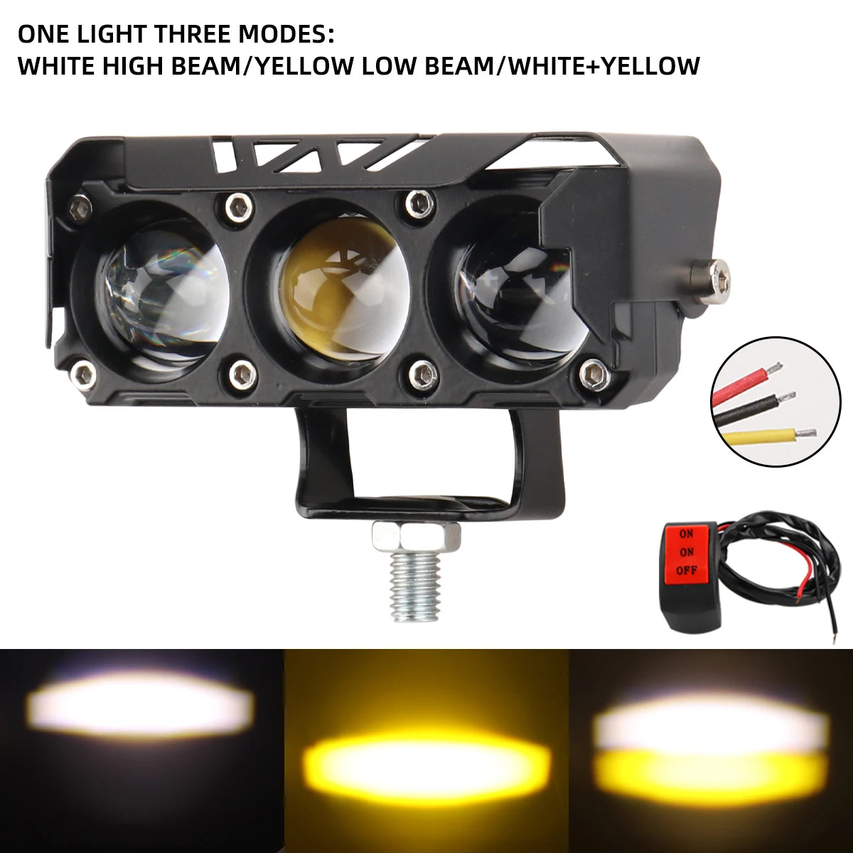 Led Spotlight Motorcycle Headlight High Low Beams Car Work Light Flashing Flashlight LED Lens Bulb LED Projector Auxiliary Light