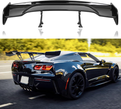 57 Inch GT Wing Rear Trunk Spoiler Wing Gloss Black Compatible with Universal Car Spoiler Rear Wing Rear Trunk Spoiler GT Style Wing Spoiler Gloss Black