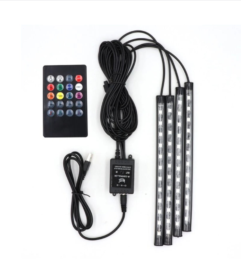 Automotive Atmosphere One to Four Lights Remote 4X9 LED Atmosphere Lamp Indoor Foot Lamp