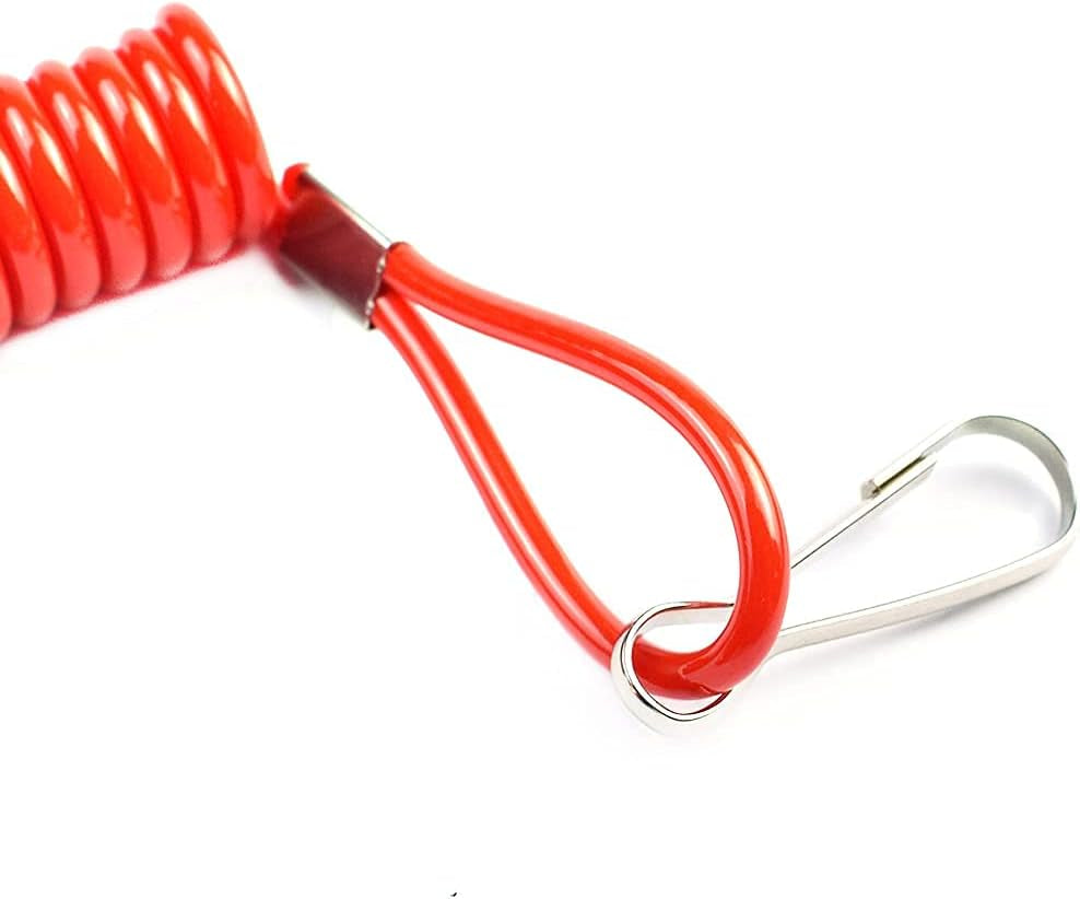 Boat Safety Kill Stop Switch Connector Lanyard Cord Replacement for Yamaha Outboard Mercruiser Marine Tohatsu Honda Engine Motor Kill Switch Tether Red Replace 6E9-82575-00 6E9-82575-01 6E9-82575-02