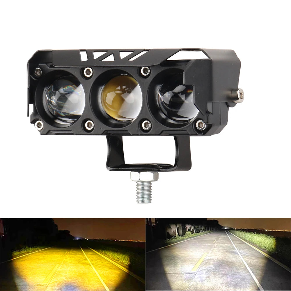 Led Spotlight Motorcycle Headlight High Low Beams Car Work Light Flashing Flashlight LED Lens Bulb LED Projector Auxiliary Light