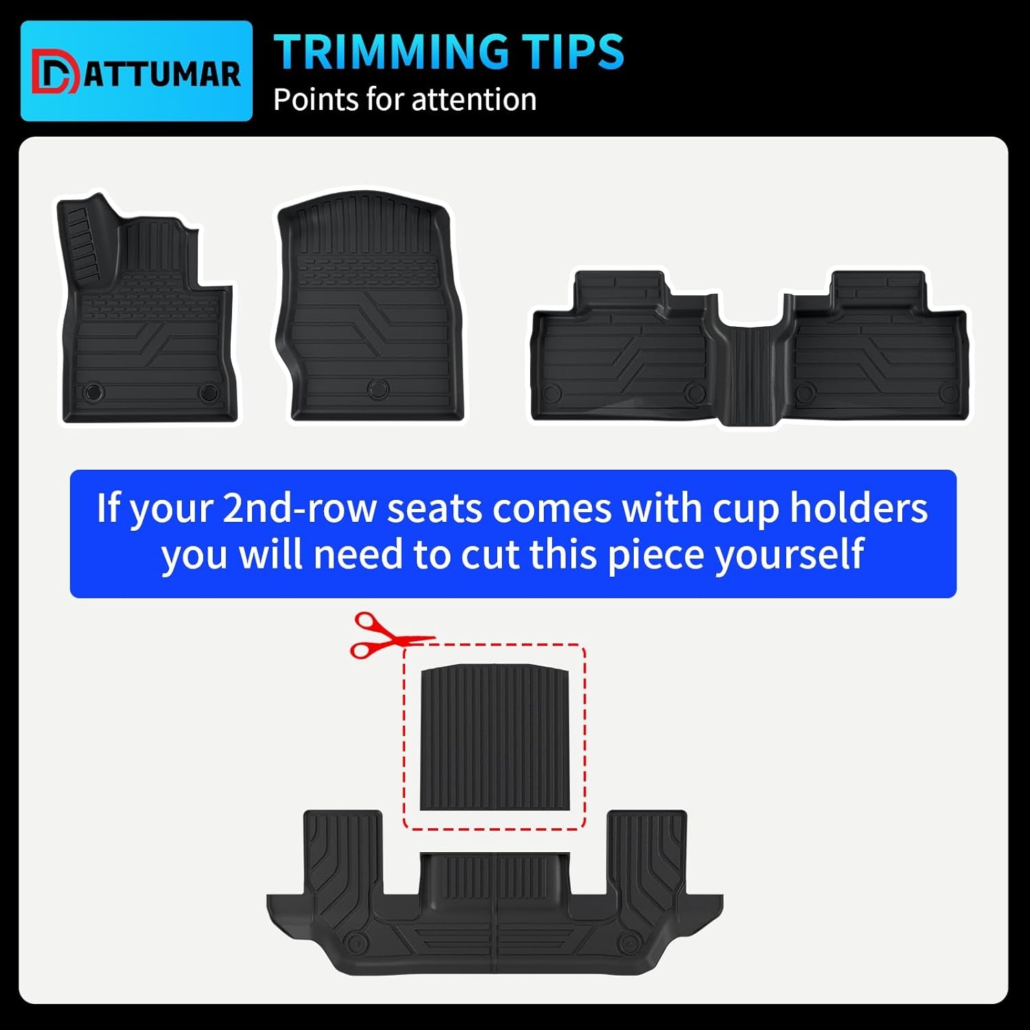 Floor Mats Compatible with 2020-2026 Ford Explorer 6-Seater Cargo Liner All Weather Trunk Mat Cargo Mat Trunk Liner 2025 Explorer Accessories (Upgrade Trunk Mat with Backrest Mat+Floor Mats)