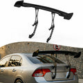Rear Spoiler Splitter Compatible with Honda Civic 4Dr 2006-2011 8Th Gen Chassis Mount Wing Glossy Black Adjustable Trunk Mounted GT Racing Decklid Lip Exterior Accessories(Drilling Installation)