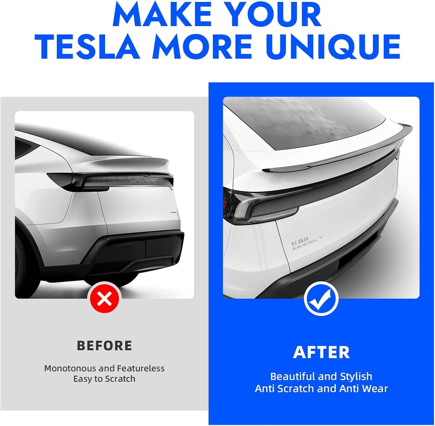 Spoiler for 2026 2025 Tesla Model Y Juniper ABS Material Rear Spoiler Wings Rear Trunk Lip Tesla Model Y Exterior Accessories(Gloss Black,Not for Standard)