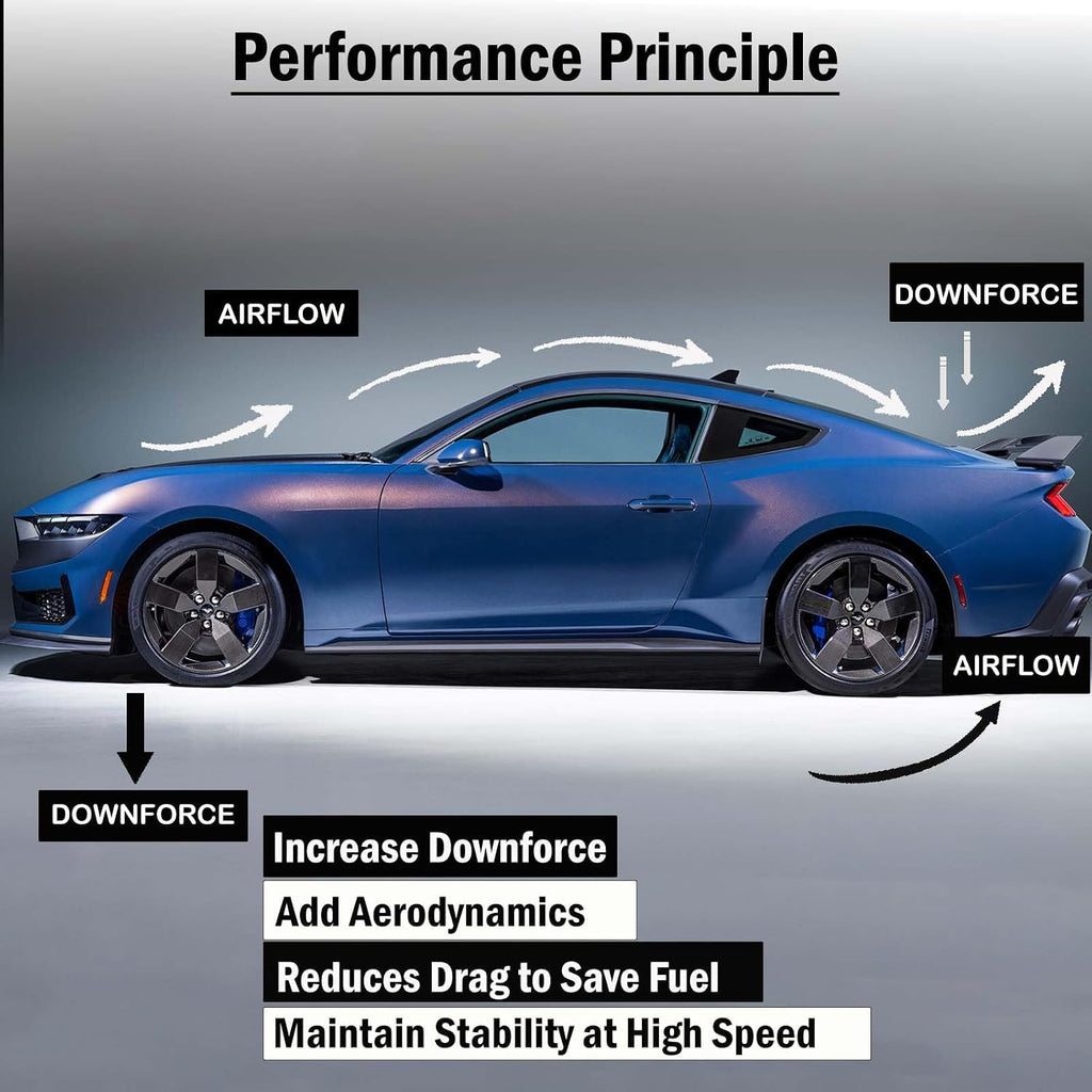 Rear Spoiler Wing Compatible with 2024-2025 Mustang Ecoboost/Ecoboost Premium/Gt/Gt Premium Convertible&Coupe, Dark Horse/Dark Horse Premium Coupe, FP Track Style Rear Spoiler, Gloss Black