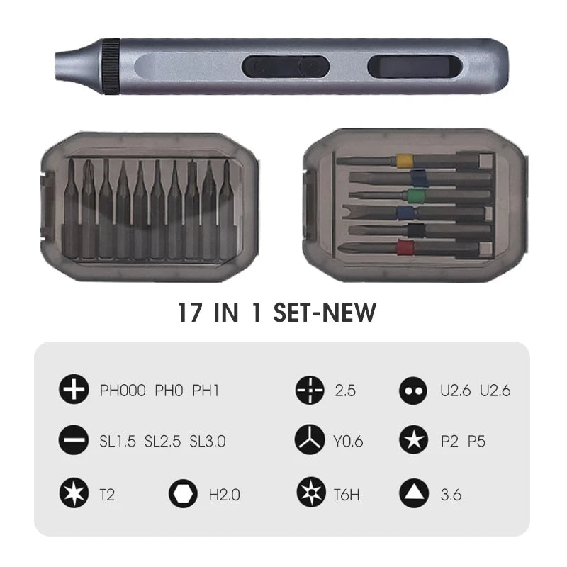 52 in 1 Electric Precision Screwdriver Kit with 48 Magnetic Drill Bits LED Cordless Repair Tool for Camera PC Iphone Watch